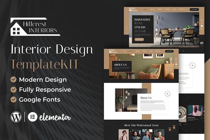 Hillcrest – Interior Design Elementor Template Kit 1.0.0