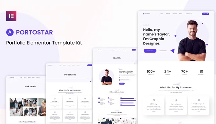 Portostar – Personal Portfolio Elementor Template Kit 1.0.0