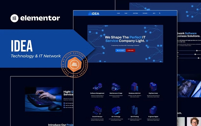 iDea – Technology & IT Network Service Elementor Template Kit 1.0.0