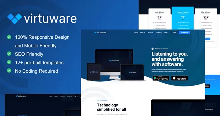 Virtuware – Saas & Digital Company Elementor Kit 1.0.0