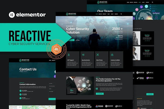Reactive – Cyber Security Services Elementor Template Kit 1.0.0