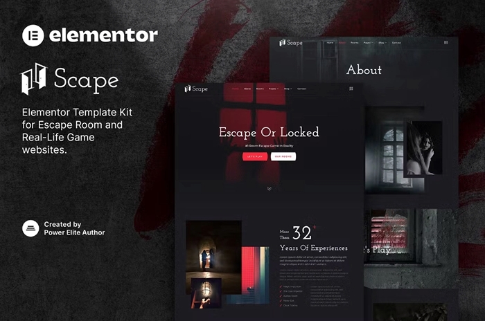 Scape - Real-Life Escape Room Game Elementor Template Kit 1.0.0