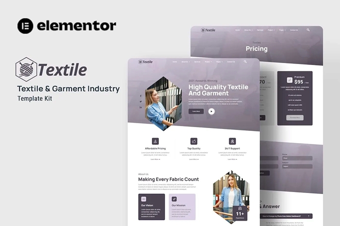 Textiles – Garment Industry Elementor Template Kit 1.0.0