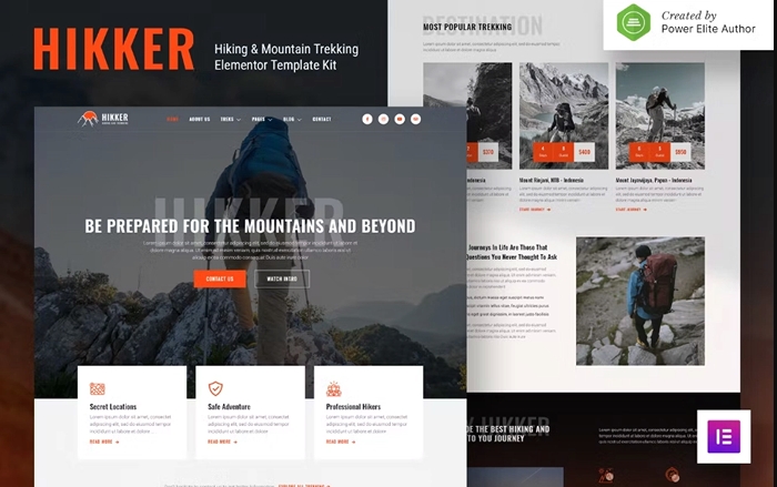 Hikker - Hiking & Mountain Trekking Elementor Template Kit 1.0.0