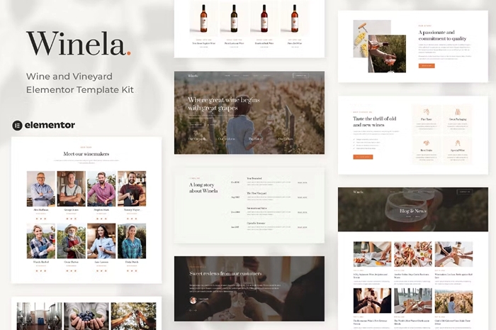 Winela - Wine and Vineyard Elementor Template Kit 1.0.0