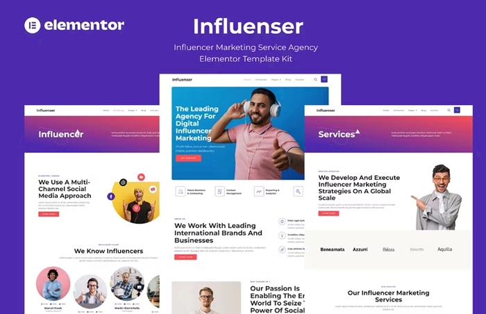 Influenser – Influencer Marketing Services Agency Elementor Template Kit 1.0.0