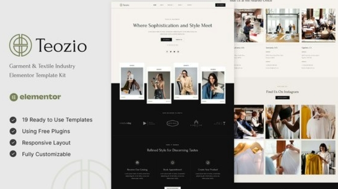 Teozio – Garment & Textile Industry Elementor Template Kit 1.0.0