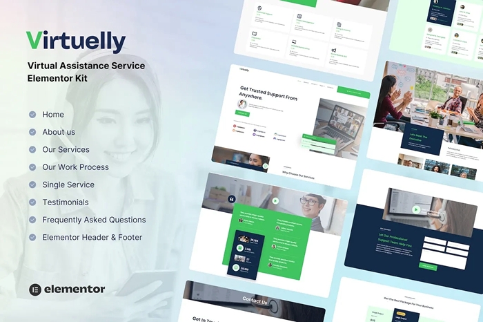 Virtuelly – Virtual Assistant Service Elementor Template Kit 1.0.0