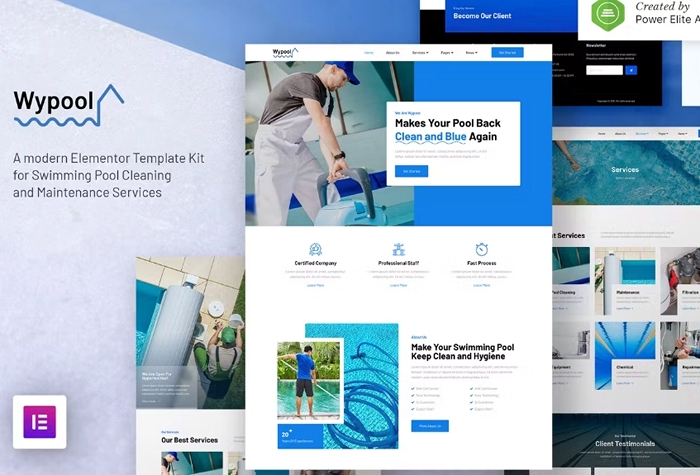 Wypool – Swimming Pool Cleaning & Maintenance Services Elementor Template Kit 1.0.0