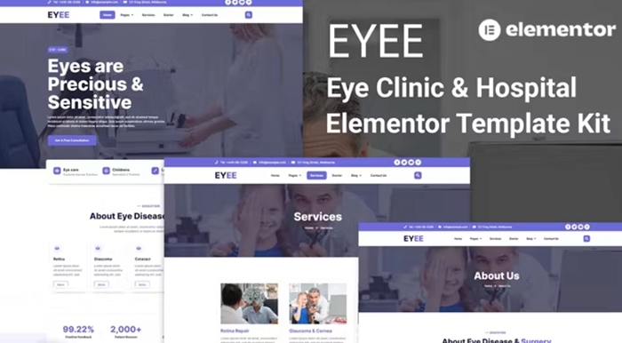 Eyee – Eye Clinic & Vision Care Elementor Template Kit 1.0.0