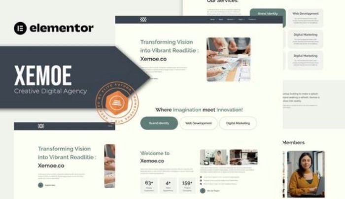 Xemoe – Digital Creative Agency Elementor Template Kit 1.0.0