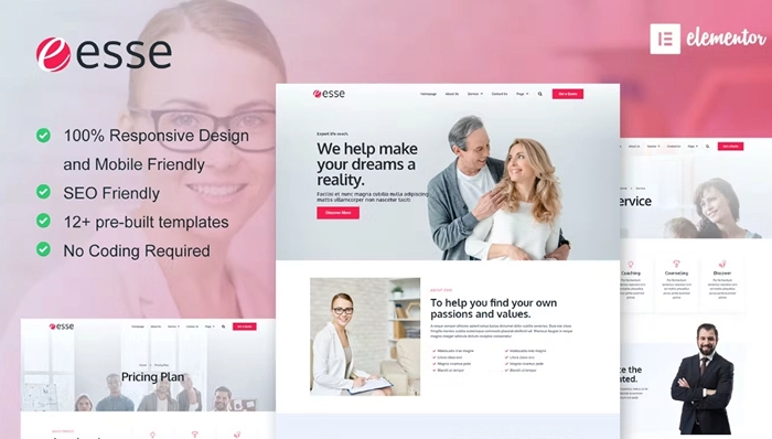 Esse – Life Coach & Consulting Elementor Template Kit 1.0.0