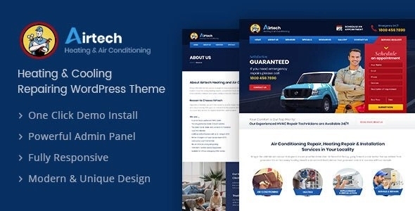 Airtech – Plumber HVAC and Repair theme 3.4