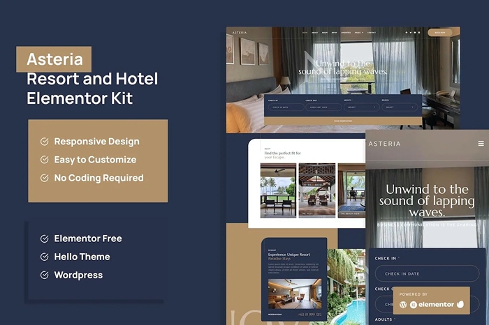 Asteria – Resort & Hotel Elementor Template Kit 1.0.0