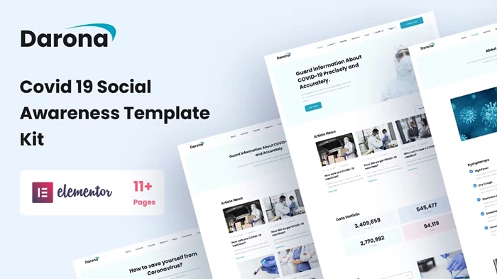 Darona – COVID-19 Social Awareness Elementor Template Kit 1.0.0