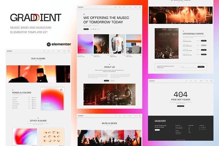 Graddient – Music Band & Musician Elementor Template Kit 1.0.0