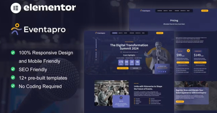 Eventapro – Event & Conference Elementor Pro Template Kit 1.0.0