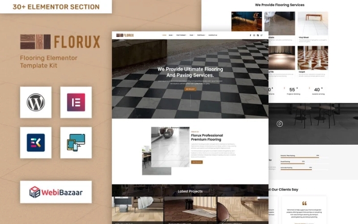 Florux – Paving & Tiling Services Elementor WP Theme 1.0