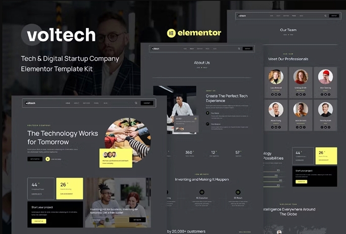 Voltech – Tech & Digital Startup Company Elementor Template Kit 1.0.0