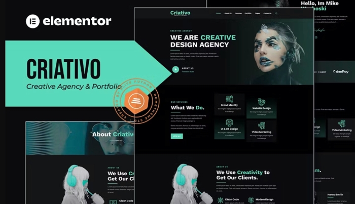 Criativo – Creative Agency & Portfolio Elementor Template Kit 1.0.0
