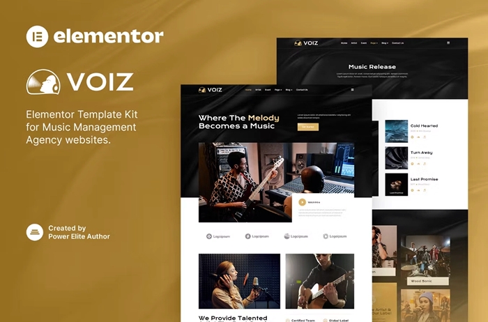 Voiz – Music Management Agency Elementor Template Kit 1.0.0