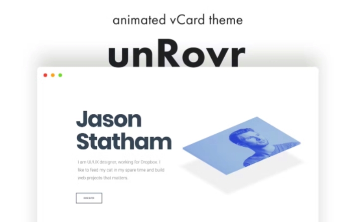 unRovr - Animated vCard & Resume WP Theme 1.2.1