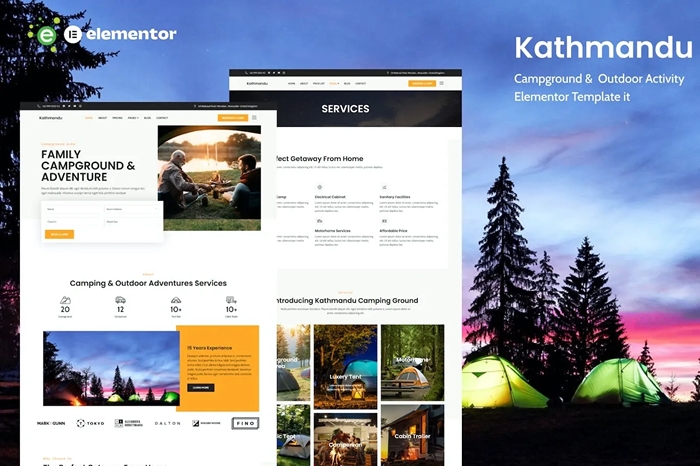 Kathmandu - Campground & Outdoor Activity Elementor Template Kit 1.0.0