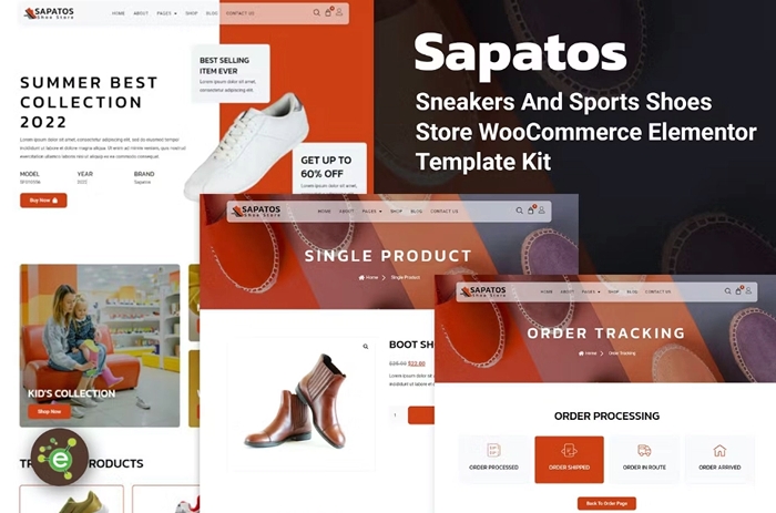 Sapatos – Sneakers & Sports Shoes Store WooCommerce Elementor Template Kit 1.0.0