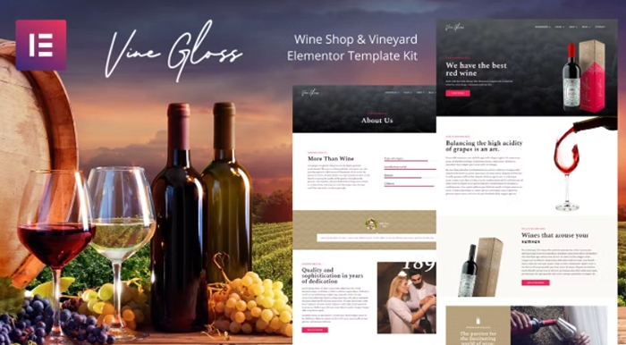 Vine Gloss – Wine Shop & Vineyard Elementor Template Kit 1.0.0