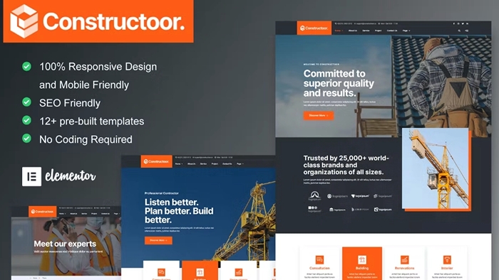 Constructoor – Construction & Building Elementor Template Kit 1.0.0