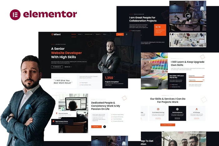 Mileni – Personal Freelancer & Portfolio Showcase Elementor Pro Template Kit 1.0.0