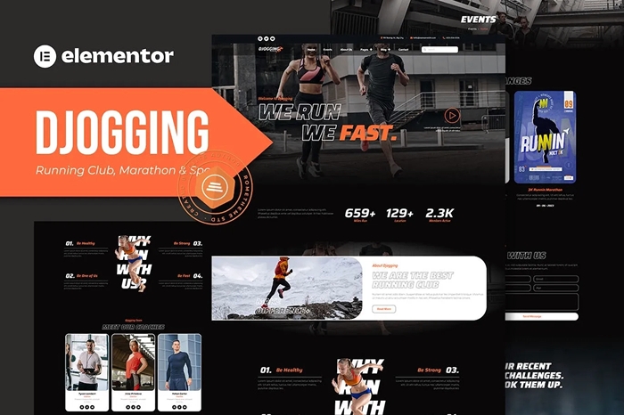 Djogging β Running Club Marathon & Sport Elementor Pro Template Kit 1.0.0