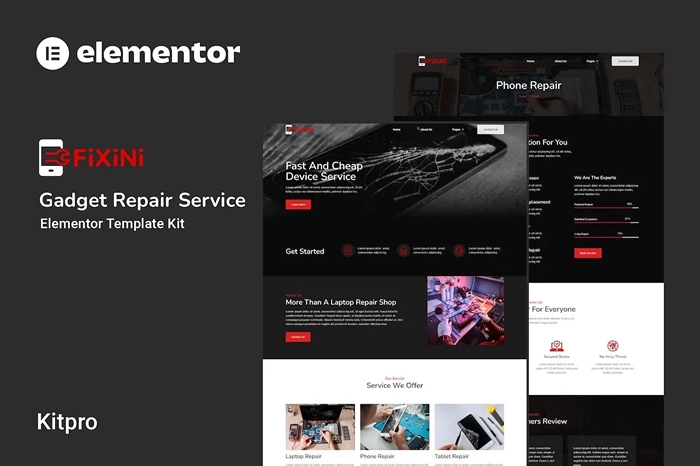 Fixini – Gadget Repair Service Elementor Template Kit 1.0.0