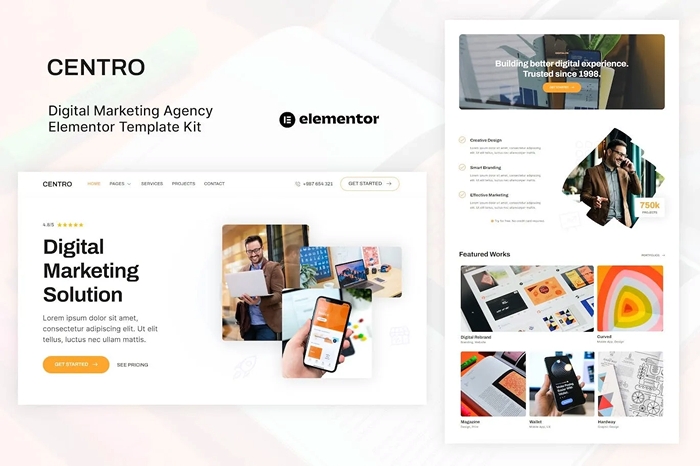 Centro – Digital Marketing Agency & Portfolio Elementor Template Kit 1.0.0