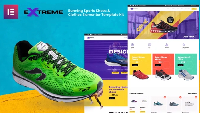 Extreme – Running Sports Shoes & Clothes Elementor Template Kit 1.0.0