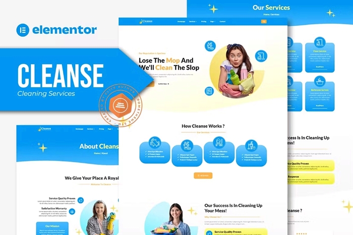 Cleanse – Cleaning Services Elementor Template Kit 1.0.0