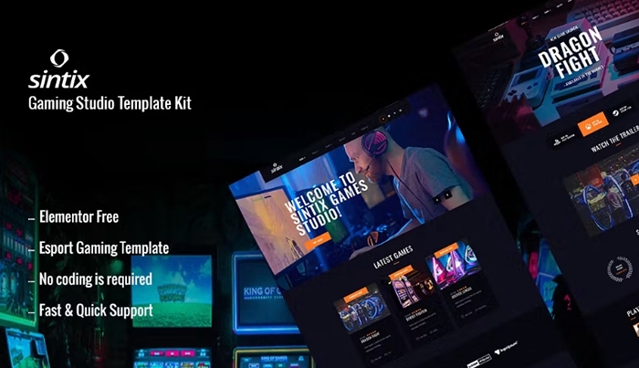 Sintix – Gaming Studio Elementor Template Kit 1.0.0
