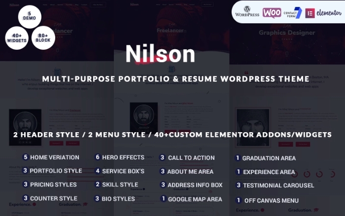 Nilson – Multipurpose Personal Portfolio Resume WP Theme 1.0