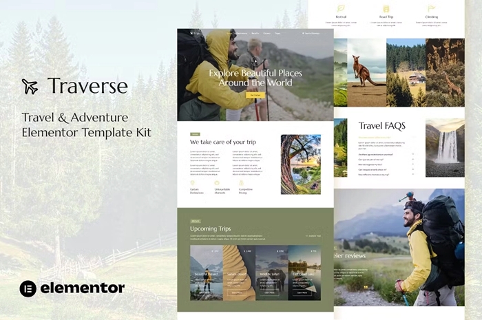 Traverse – Travel & Tour Agency Elementor Template Kit 1.0.0