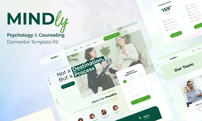 Mindly – Psychology Therapy & Counseling Elementor Template Kit 1.0.0