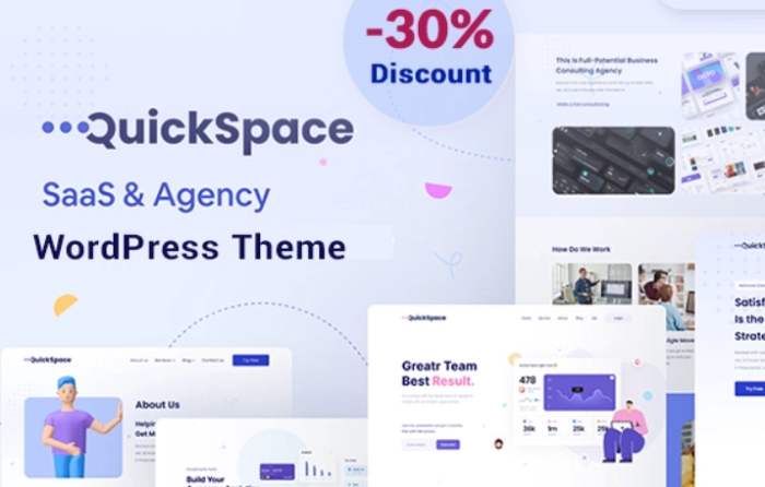 QuickSpace – SaaS and Agency WordPress Theme 1.0.0