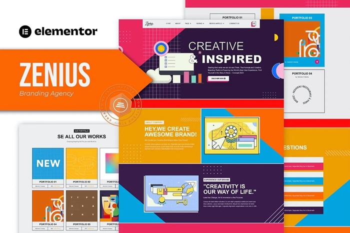 Zenius – Colorful Branding Agency Elementor Template Kit 1.0.0