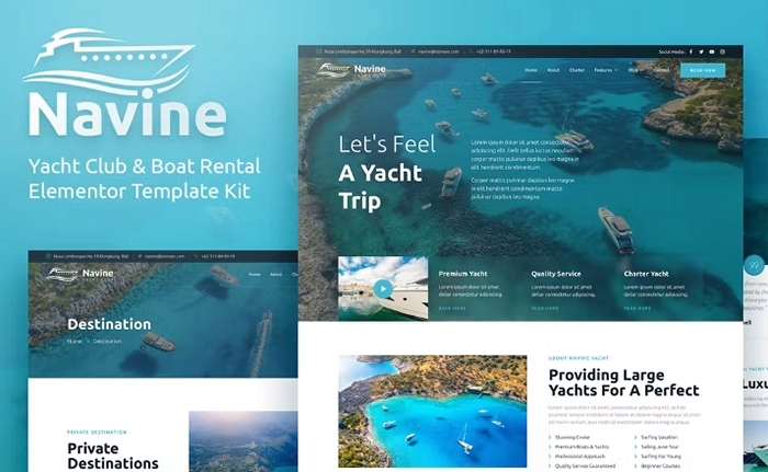 Navine – Yacht Club & Boat Rental Elementor Template Kit 1.0.0