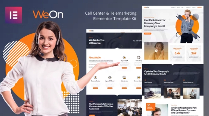WeOn - Call Center & Telemarketing Elementor Template Kit 1.0.0