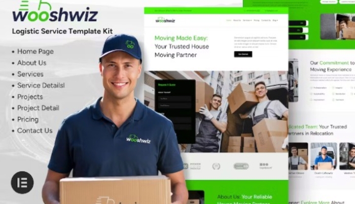 Wooshwiz – Logistic & Shipping Elementor Template Kits 1.0.0