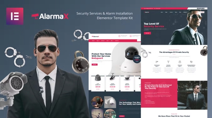 Alarmax - Security Services & Alarm Installation Elementor Template Kit 1.0.0