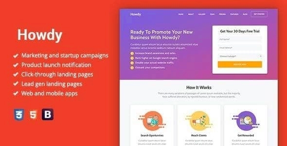 Howdy – Multipurpose High-Converting Landing Page 1.0.3