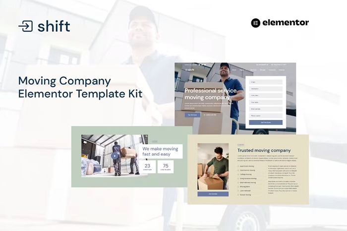 Shift – Moving Company Website Elementor Template Kit 1.0.0