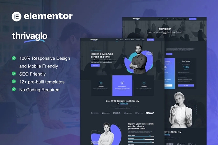 Thrivaglo – Business Coach Elementor Template Kit 1.0.0