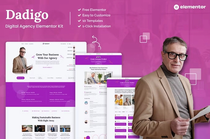 Dadigo – Digital Agency Elementor Template Kit 1.0.0